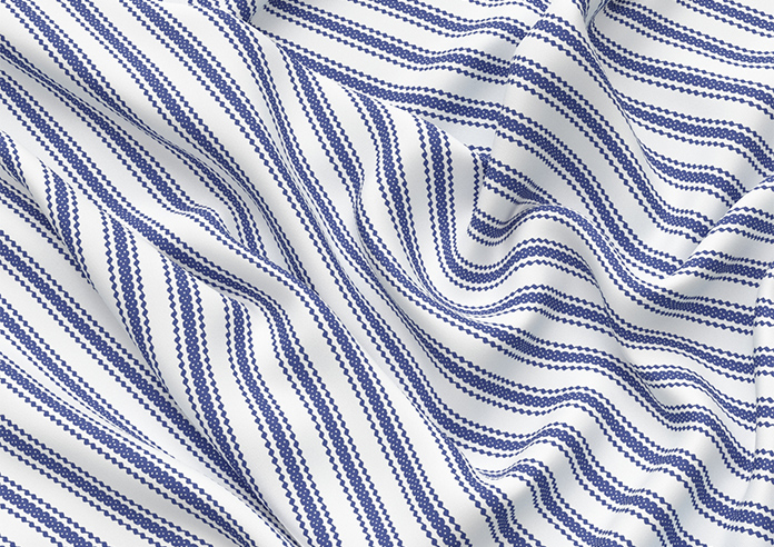 Lace Stripes, Sapphire - Made to Measure Curtains - Image 4